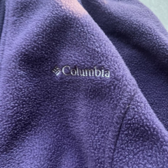 Columbia Size M Womens Purple Fleece Full Zip Jacket Winter Y2k Outdoors Soft - Picture 2 of 8